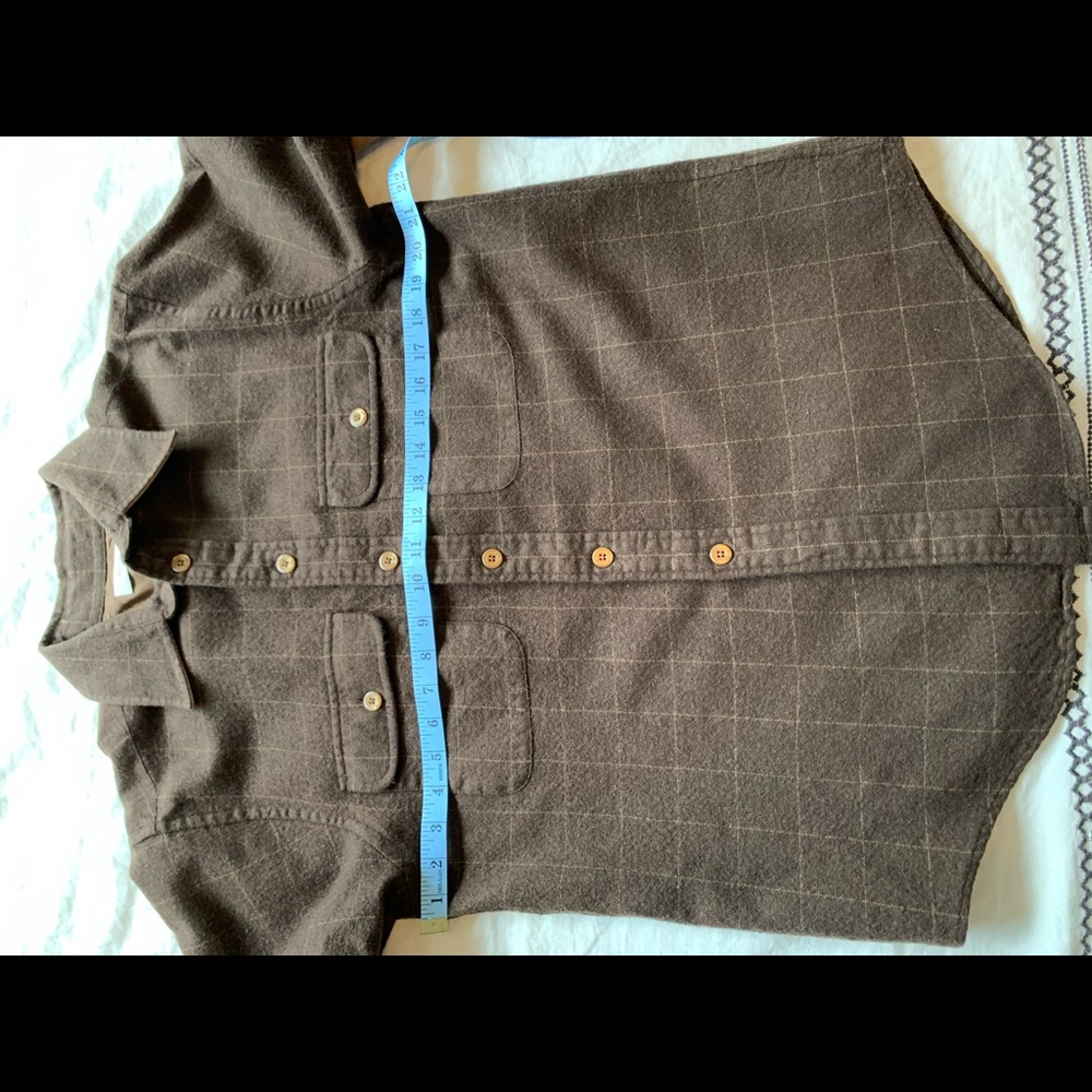 Turnbury 100% Wool Brown Plaid Shirt M - Picture 6 of 8
